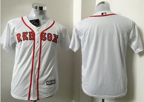 Red Sox Blank White Cool Base Stitched Youth MLB Jersey